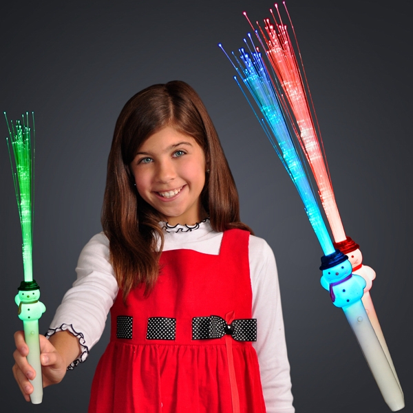 Fiber optic snowman wand