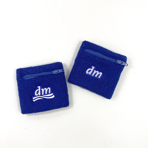 AC-0062 Promotional Cotton terry cloth sport wrist sweatband with zip pocket Featured Image