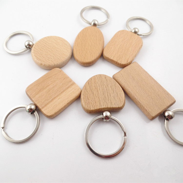 wooden keychain with logo