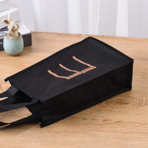 BT-0076 Custom printed 80 gsm non woven 2 bottle wine bag