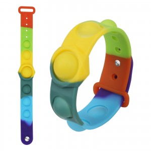High definition China New Design Push Pop Bracelet Kids Bubble Sensory Wrist Strap Silicone Dimple Stress Relief Wristband Squeeze Pop Fidget