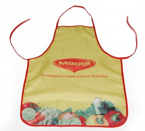 2019 wholesale price China Promotional Cotton Polyester Kitchen Cooking Apron with Customized Embroidery Logo