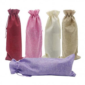 Factory making China Wholesale Durable Jute Wine Bags Jute Promotional Bags