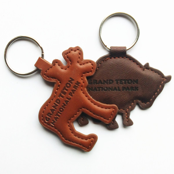 custom PU leather keychains