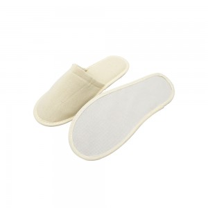 AC-0471 unisex cotton hotel slippers with logo printed