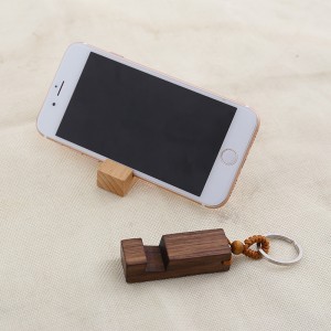 EI-0005 Promotional Wooden Phone Stand Keychains